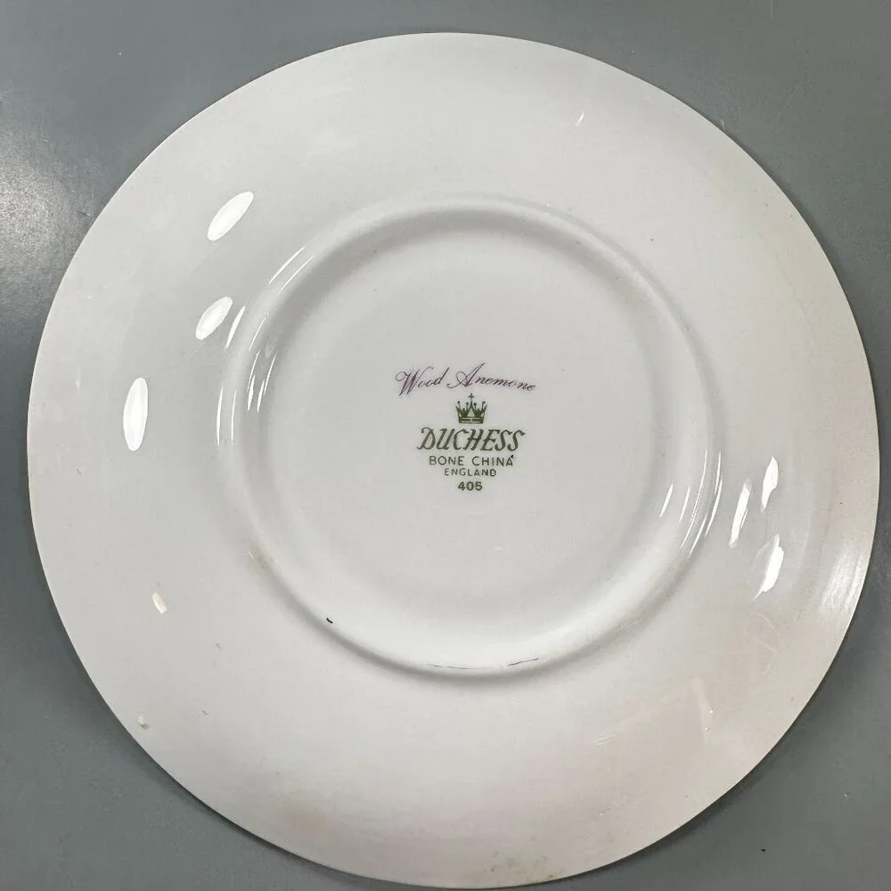 Duchess Wood Saucer Anemone Vintage Bone China Purple Floral England 405
